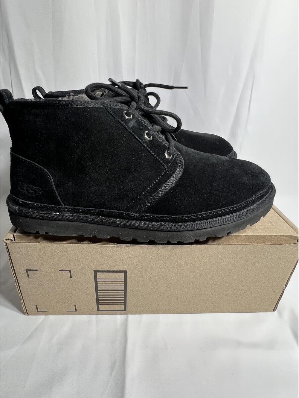 UGG Black Suede Lace-Up Ankle Boots